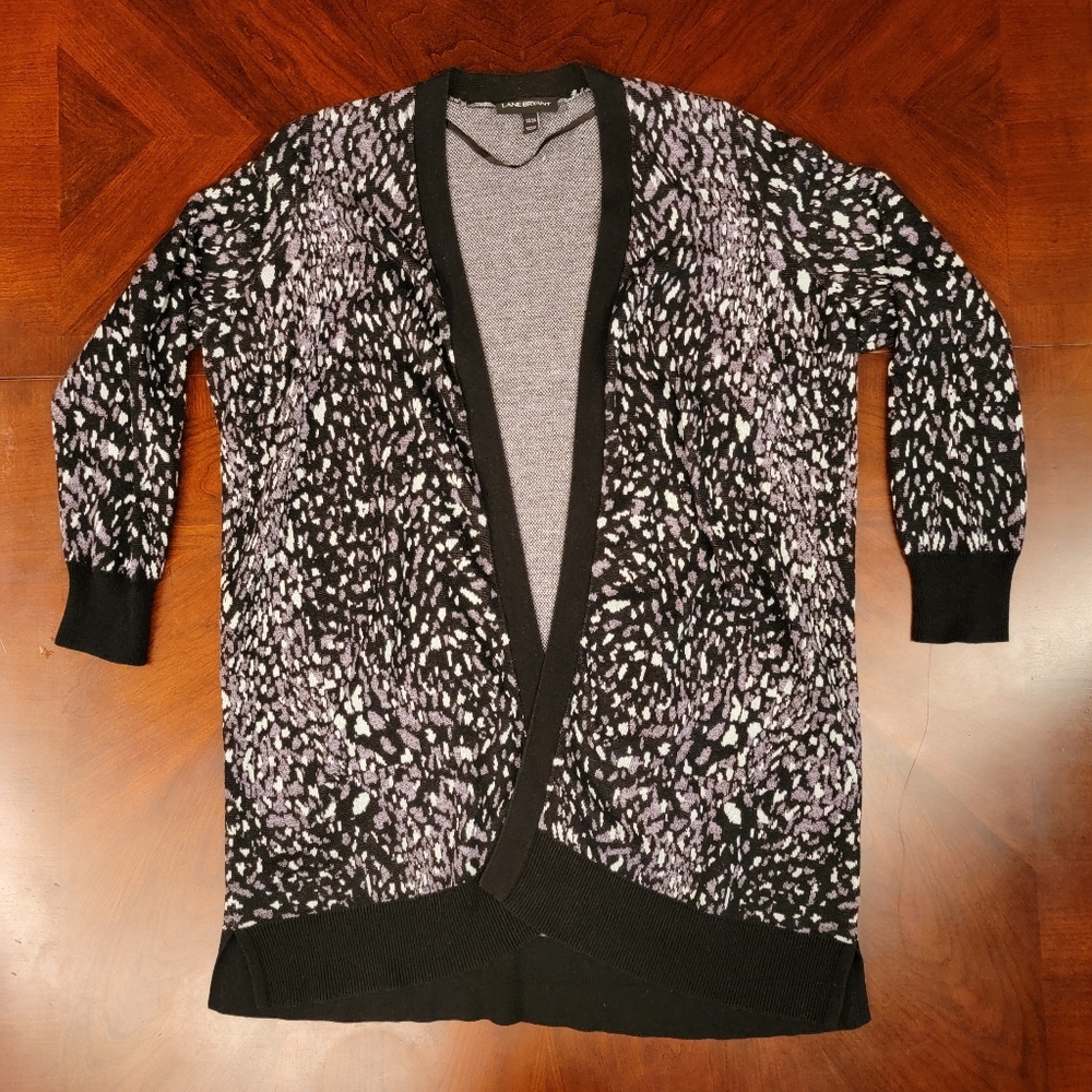 22/24 Lane Bryant Silver Black Mint Sweater Duster